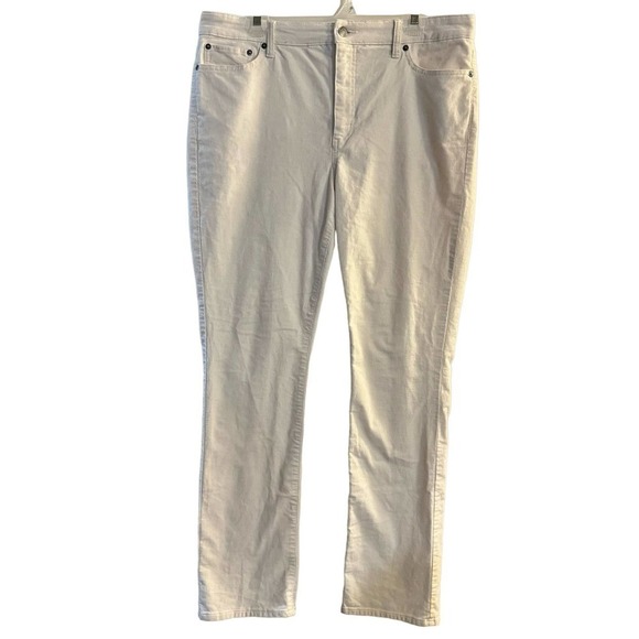 Lauren Ralph Lauren Corduroy Straight Leg Jean Cream Size 14 - Picture 1 of 7
